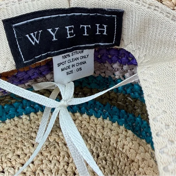 Wyeth Georgia Multicolored Stripes Floppy Straw Hat - Picture 8 of 8